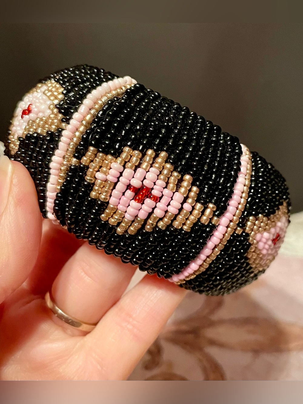 Seed Bead Southwestern Chunky Domed Bangle